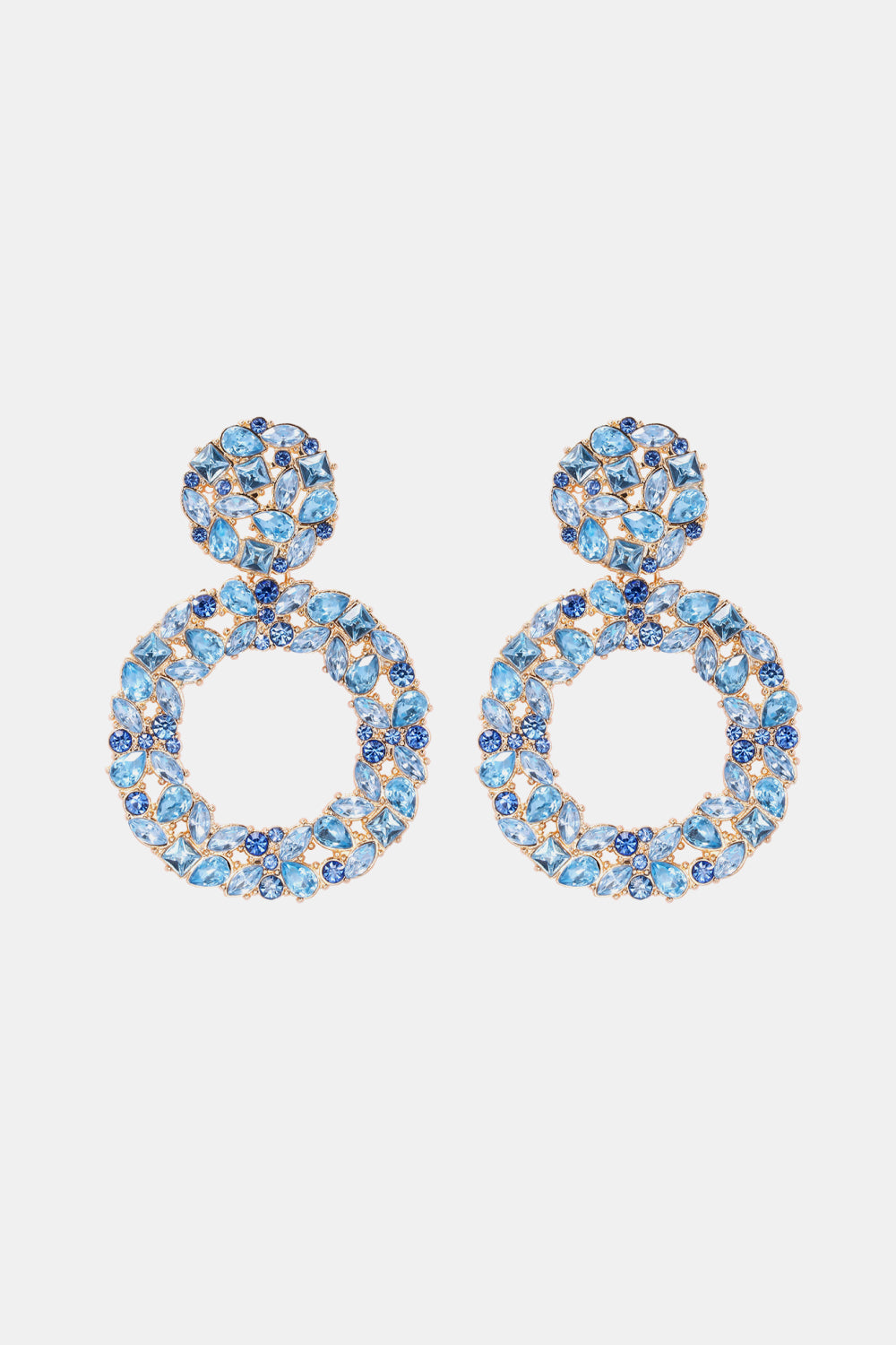 Round Shape Acrylic Dangle Earrings Light Blue One Size