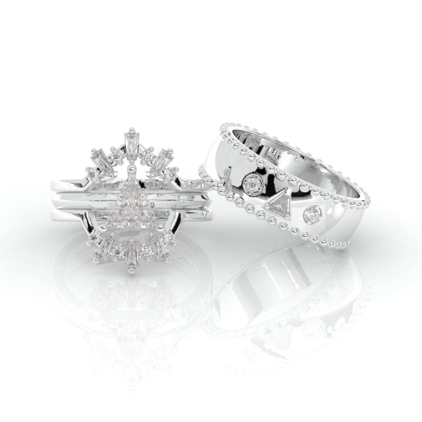 Alchemist 3 Piece Ring Set (Women)- 14k Rose Gold Video Game Inspired Rings