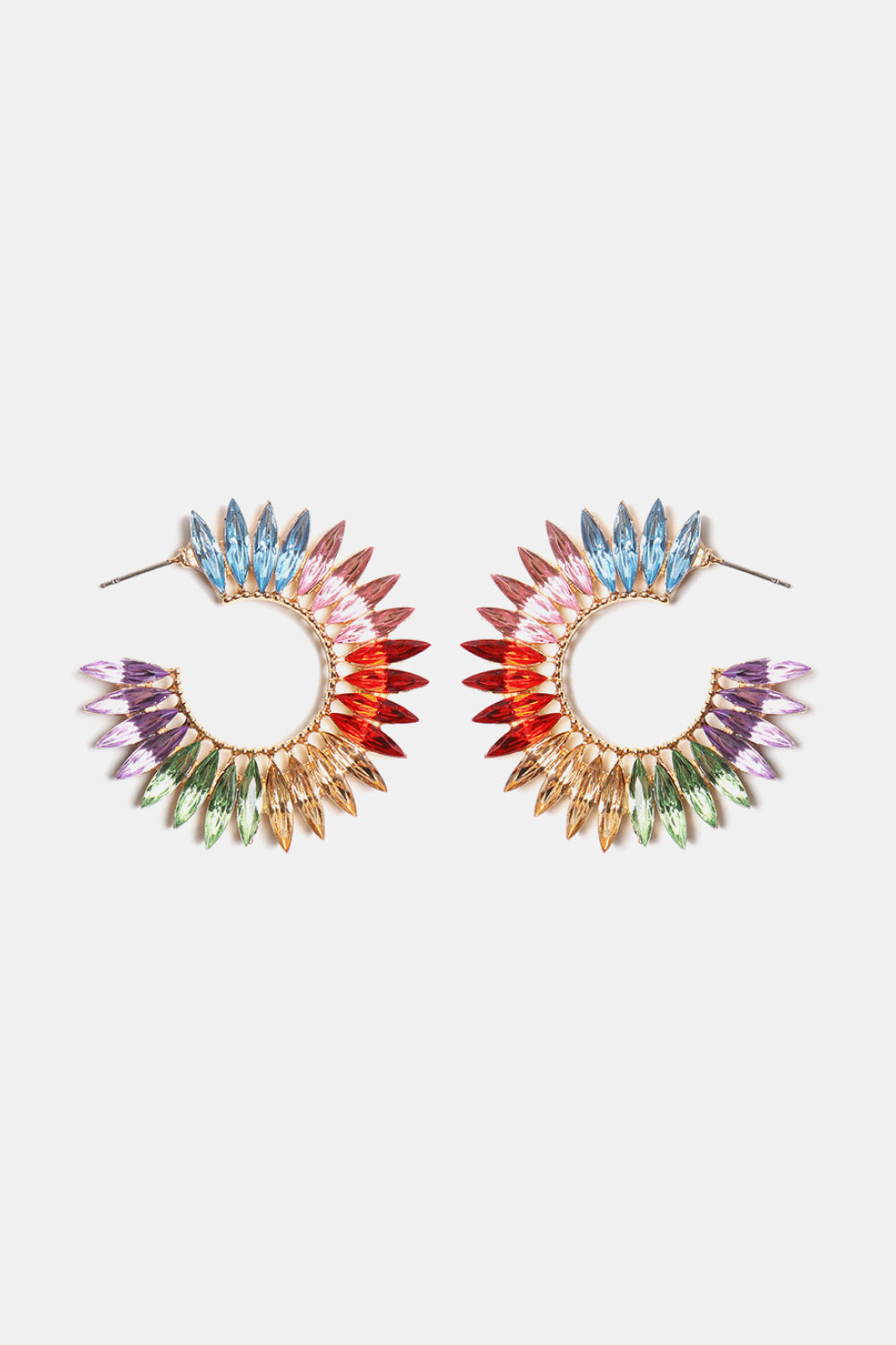 Zinc Alloy Acrylic C-Hoop Earrings Style B One Size