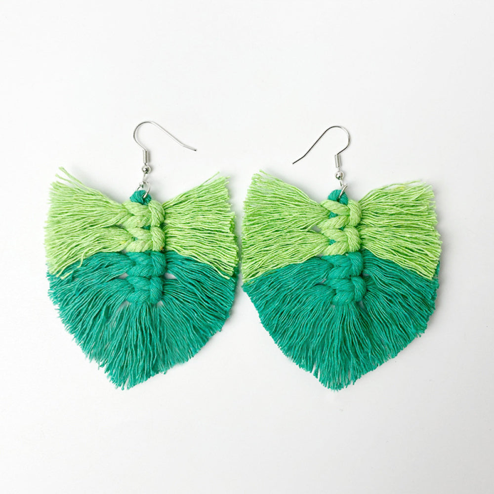 Fringe Detail Dangle Earrings Style A One Size