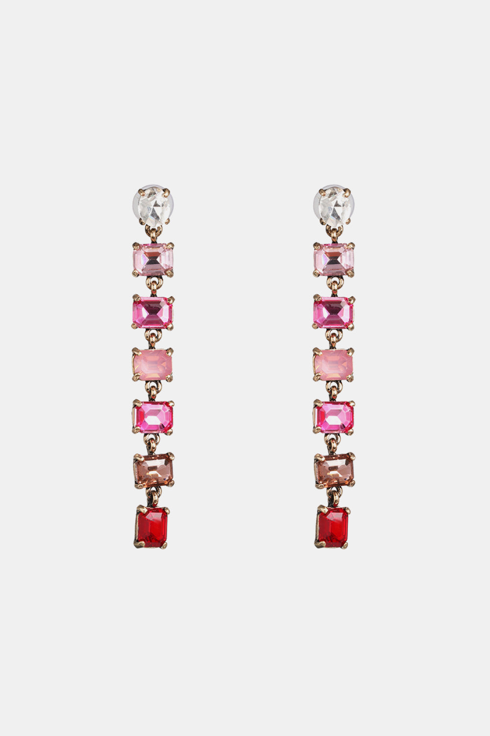 Geometrical Shape Resin Dangle Earrings Pink One Size