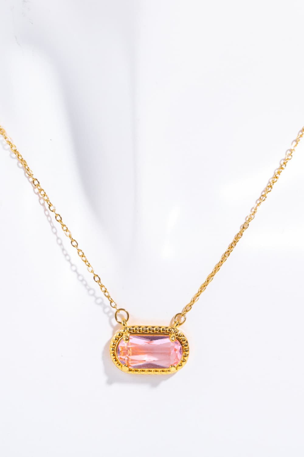 Copper 14K Gold-Plated Pendant Necklace Pink One Size