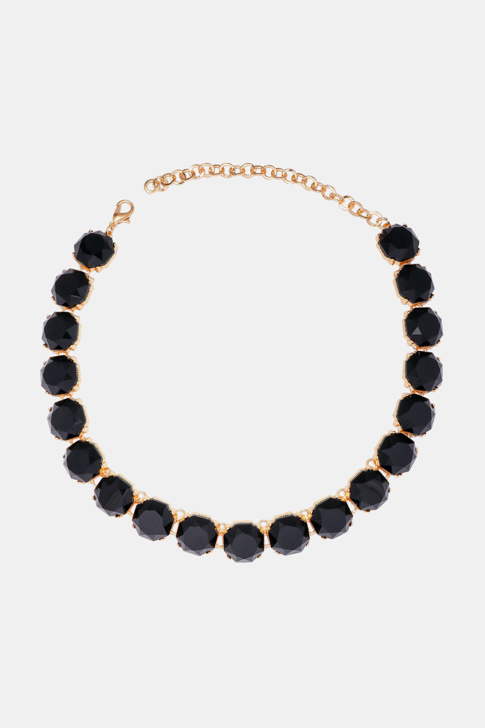 Zinc Alloy Resin Necklace Black One Size