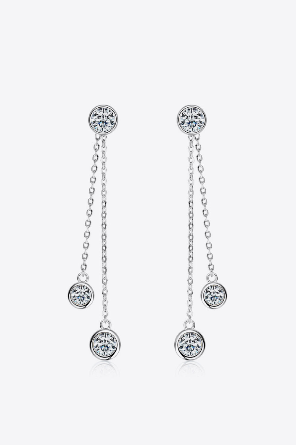 2.6 Carat Moissanite 925 Sterling Silver Earrings Silver One Size