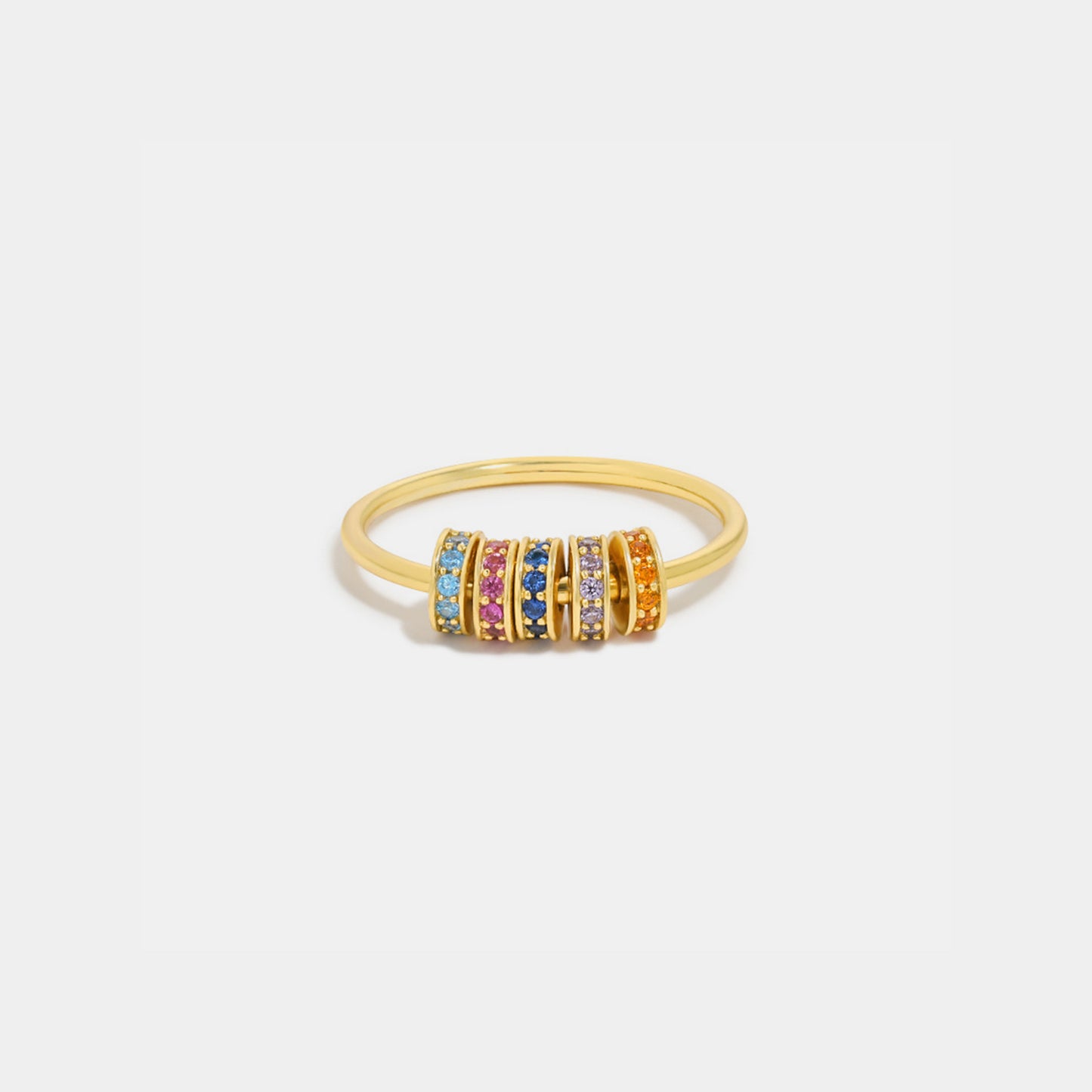 Inlaid Zircon 925 Sterling Silver Ring Gold