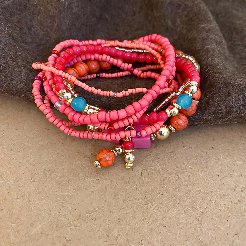 Resin Rice Bead Bracelet Strawberry One Size