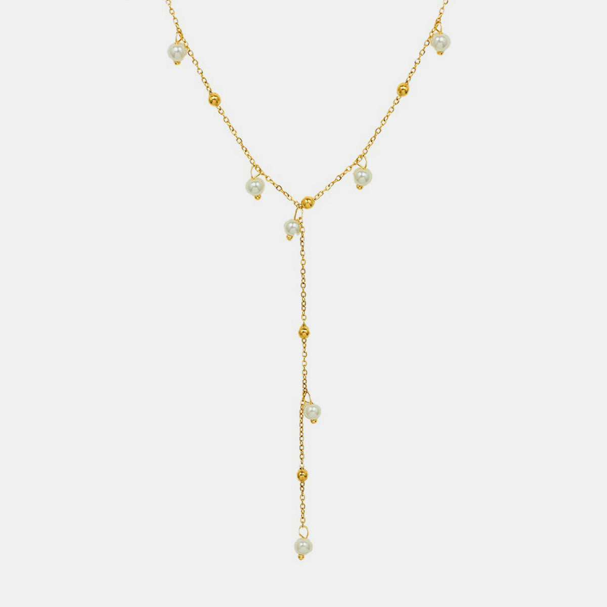 18K Gold-Plated Pearl Drop Necklace Gold One Size