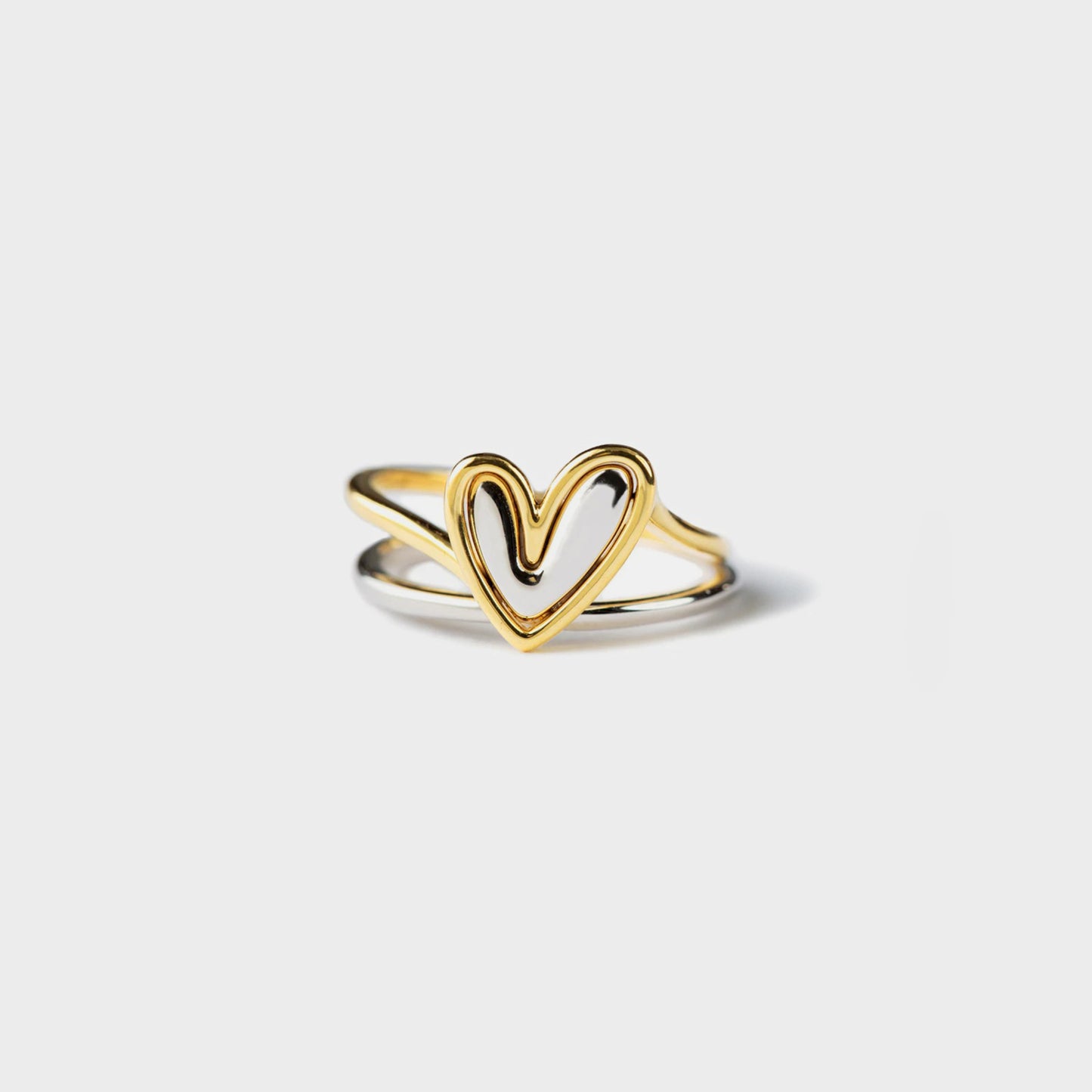 Heart Shape Irregular 925 Sterling Silver Ring Gold