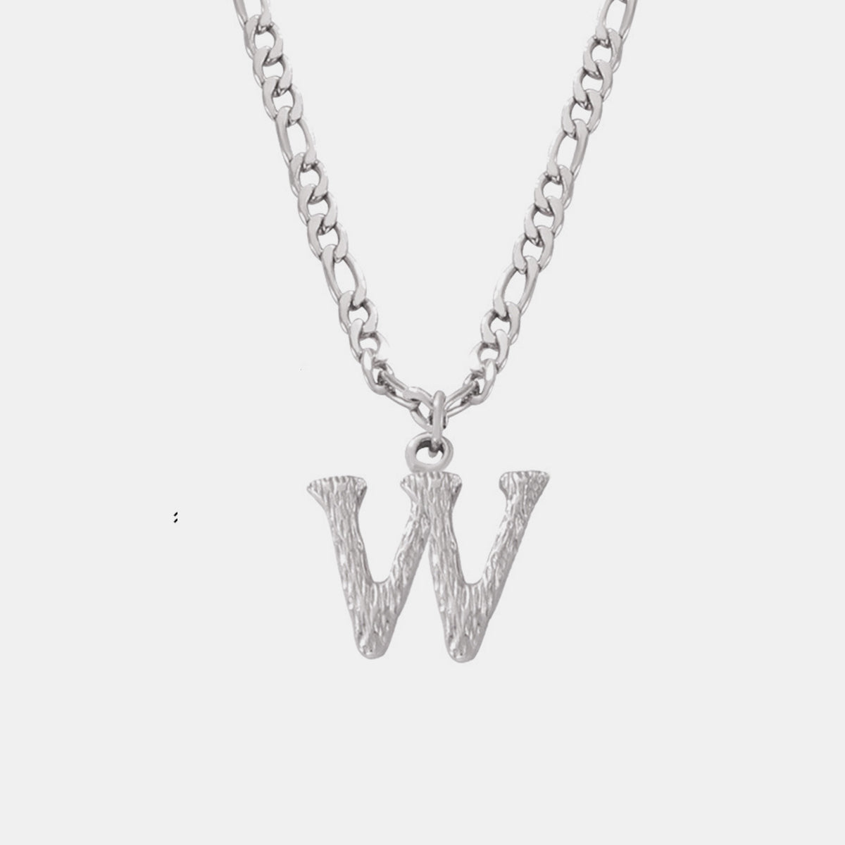 Titanium Steel Letter Pendant Necklace Style W One Size