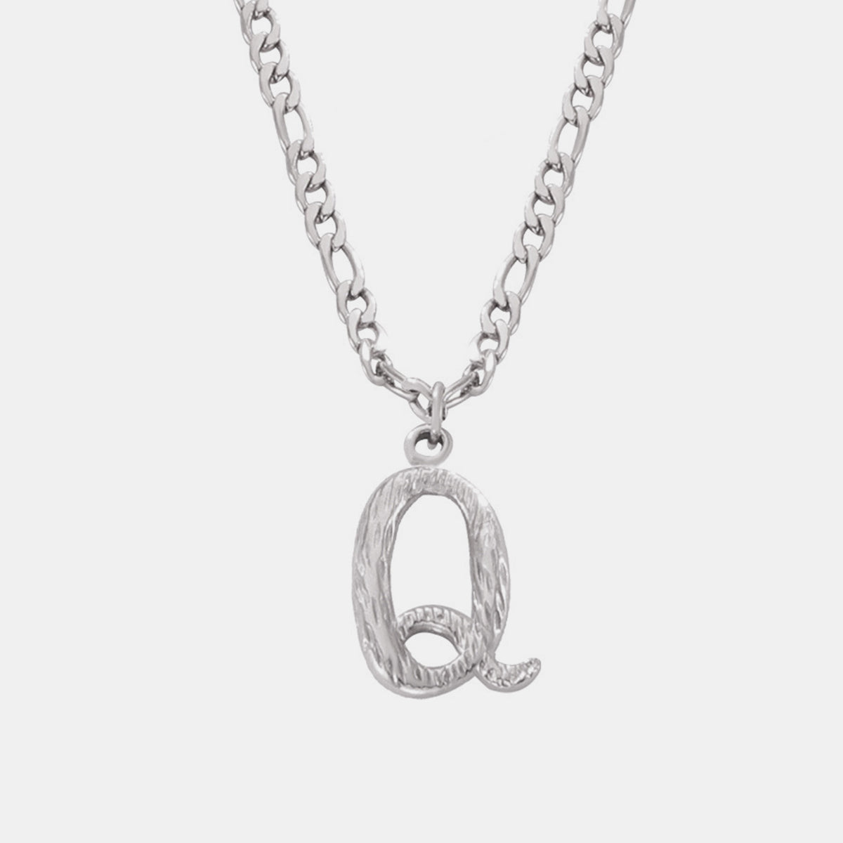 Titanium Steel Letter Pendant Necklace Style Q One Size