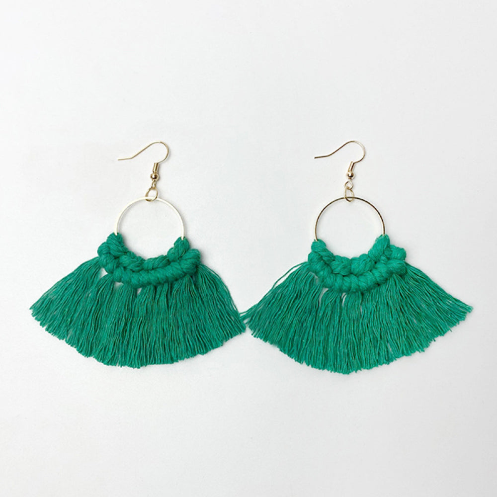 Fringe Detail Dangle Earrings Style F One Size