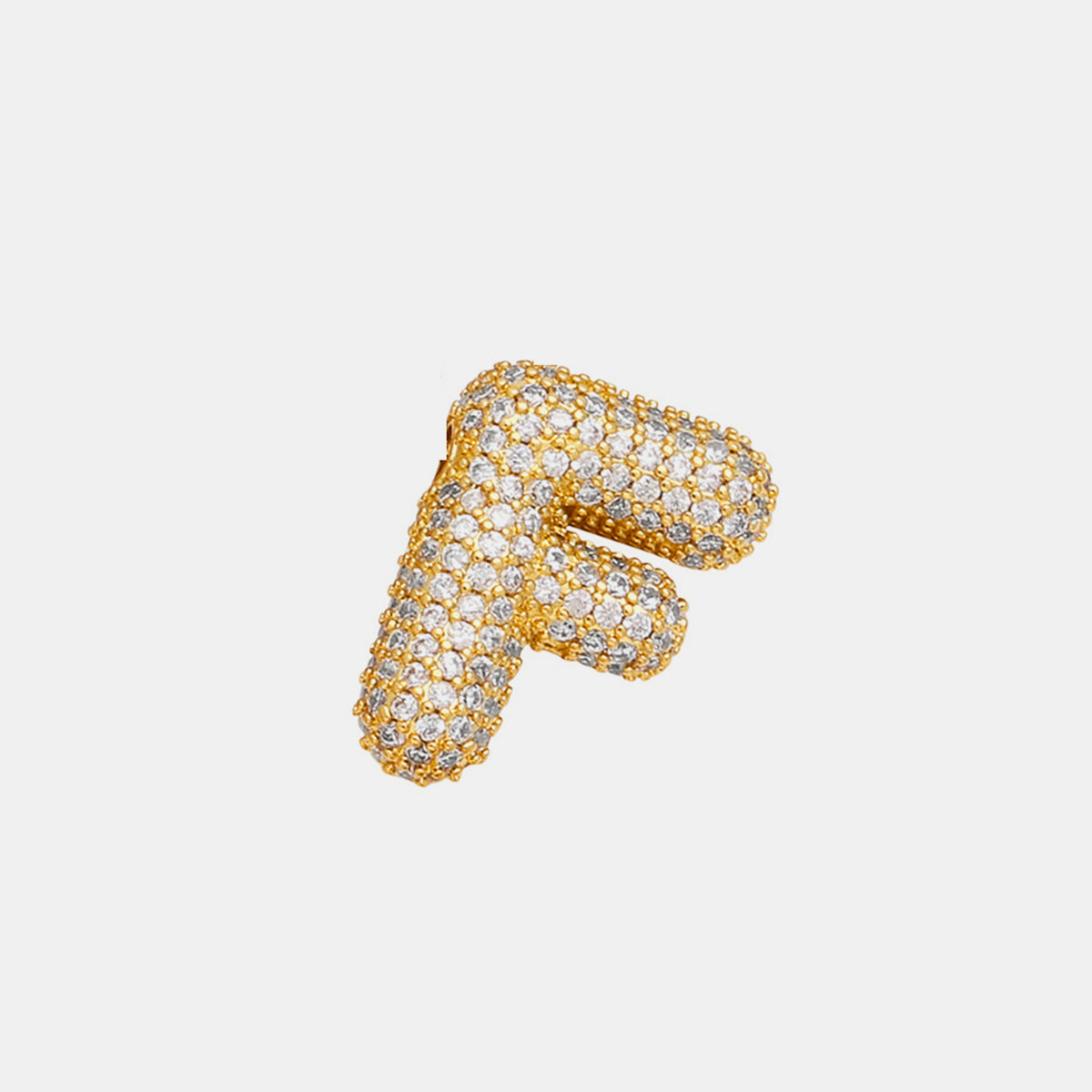 Inlaid Zircon Bubble Initial Necklace Style F One Size