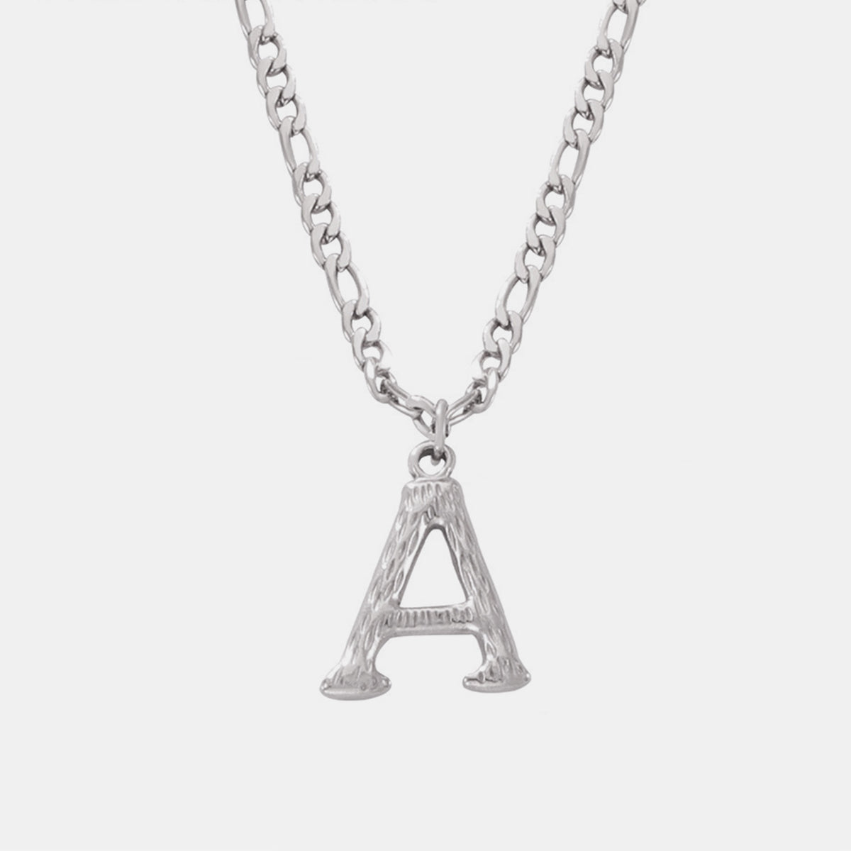 Titanium Steel Letter Pendant Necklace Style A One Size