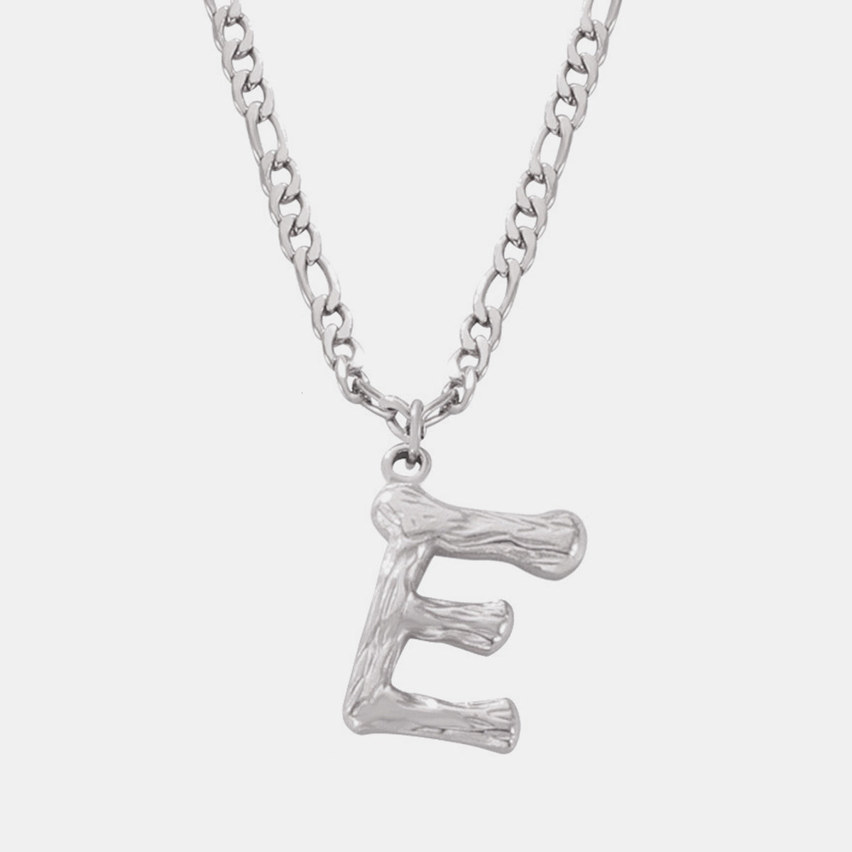 Titanium Steel Letter Pendant Necklace Style E One Size