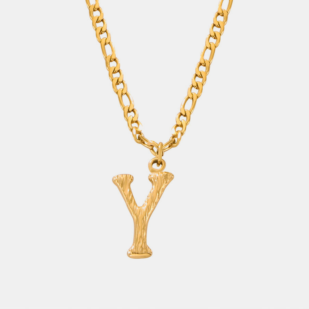 Titanium Steel Letter Pendant Necklace Style Y One Size