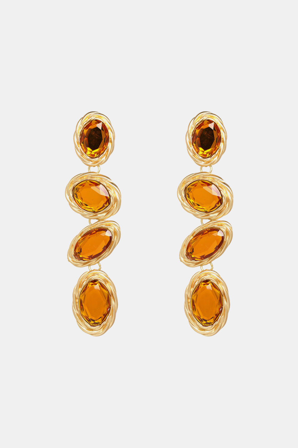 Geometrical Shape Resin Dangle Earrings Tangerine One Size