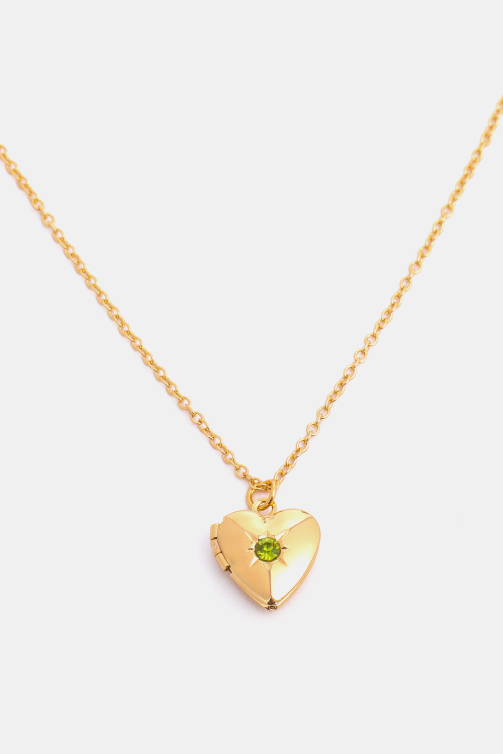 Zircon Heart Shape 14K Gold-Plated Pendant Necklace August One Size