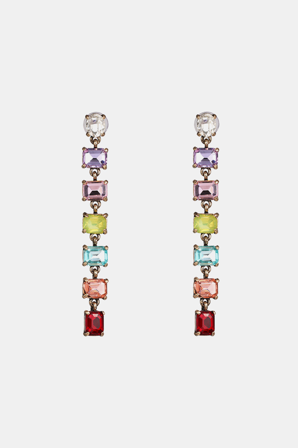 Geometrical Shape Resin Dangle Earrings Multicolor One Size