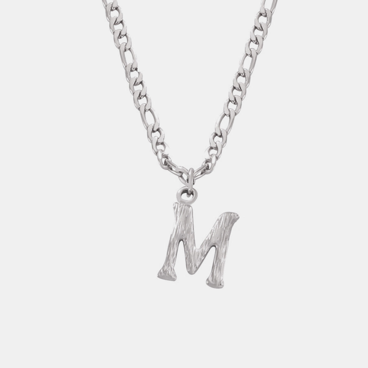 Titanium Steel Letter Pendant Necklace Style M One Size