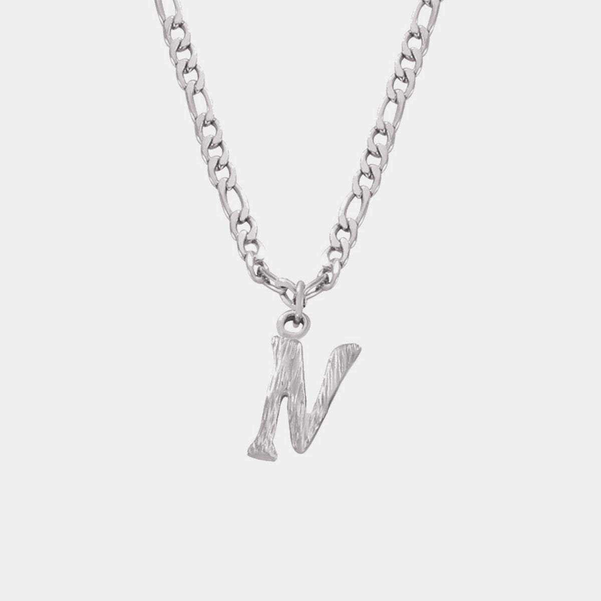 Titanium Steel Letter Pendant Necklace Style N One Size