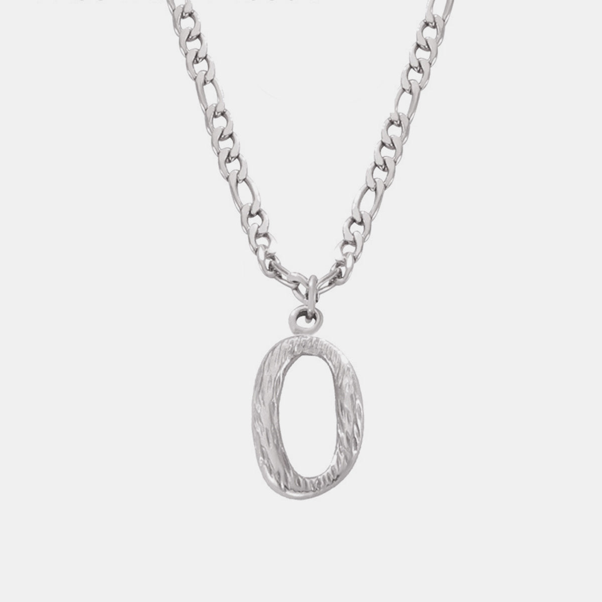 Titanium Steel Letter Pendant Necklace Style O One Size