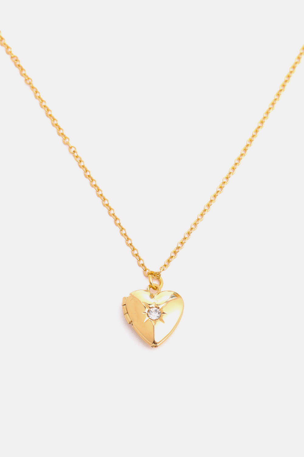 Zircon Heart Shape 14K Gold-Plated Pendant Necklace April One Size
