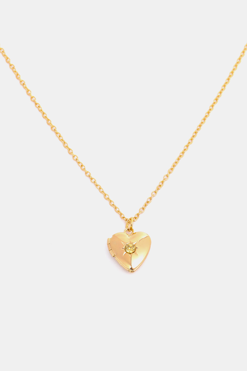 Zircon Heart Shape 14K Gold-Plated Pendant Necklace November One Size