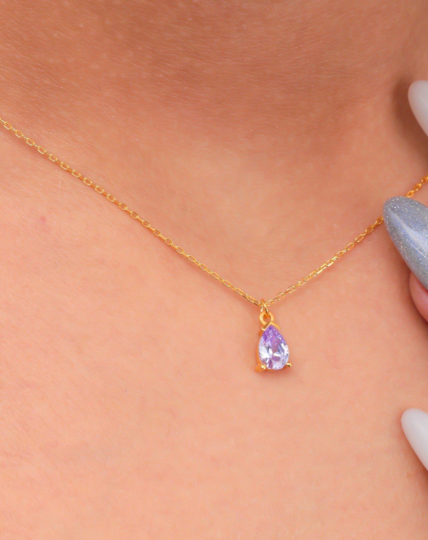 Amethyst Crystal Chooker Necklace Amethyst Teardrop Wedding Jewelry February Birthstone Jewelry Gemstone Jewelry Birthday Necklace