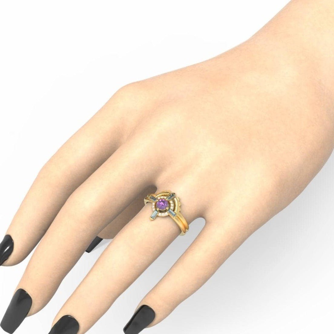 Outlaw's Ring Set- 14k Yellow Gold Video Game Inspired Rings