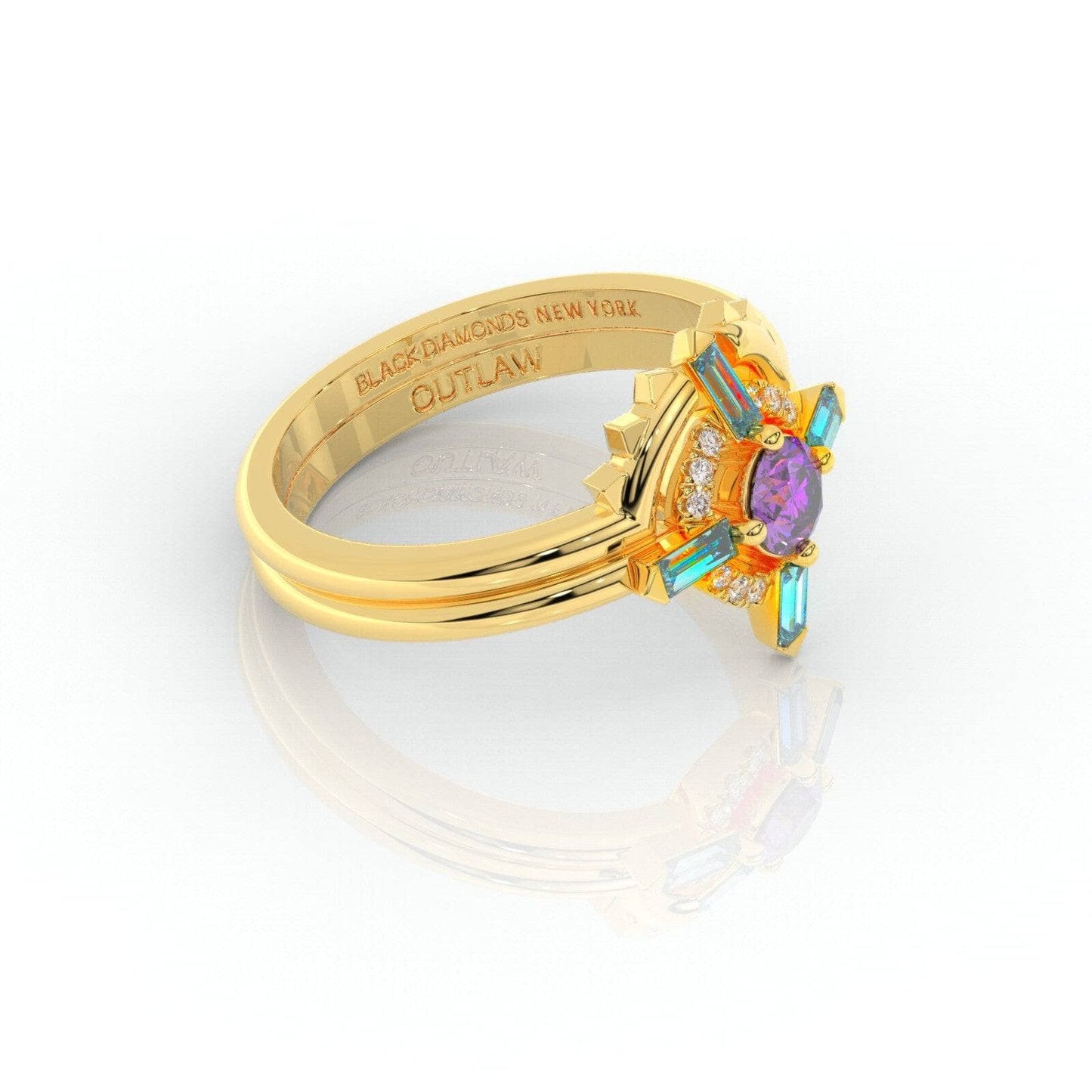 Outlaw's Ring Set- 14k Yellow Gold Video Game Inspired Rings