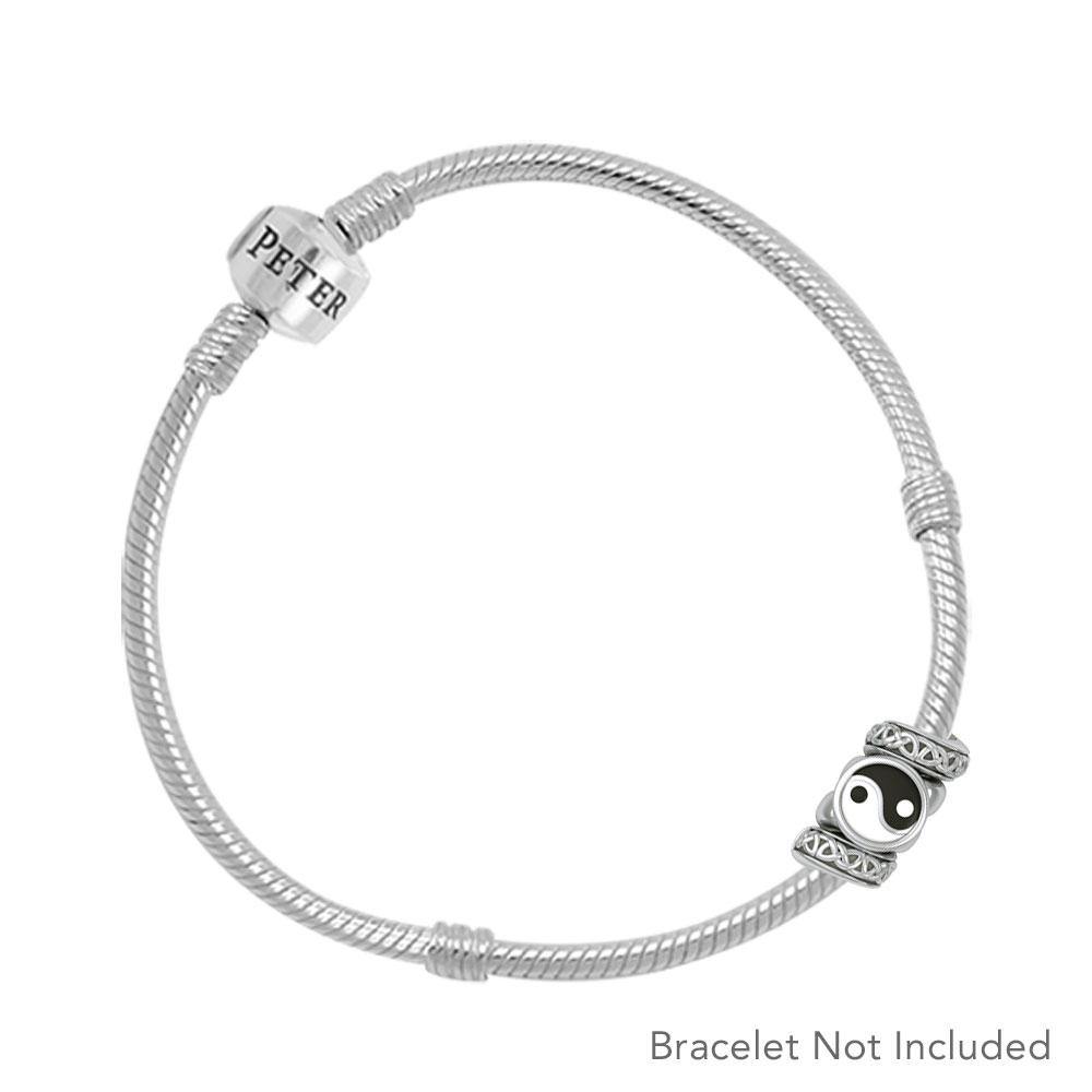 Yin Yang Symbol with Celtic Accented Silver Bead TBD365