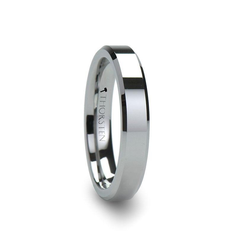 ROMA Women’s Beveled Tungsten Carbide Wedding Ring – 4mm & 6mm 6mm