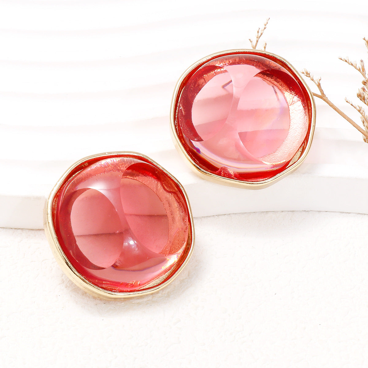 Alloy Geometric Earrings Hot Pink One Size