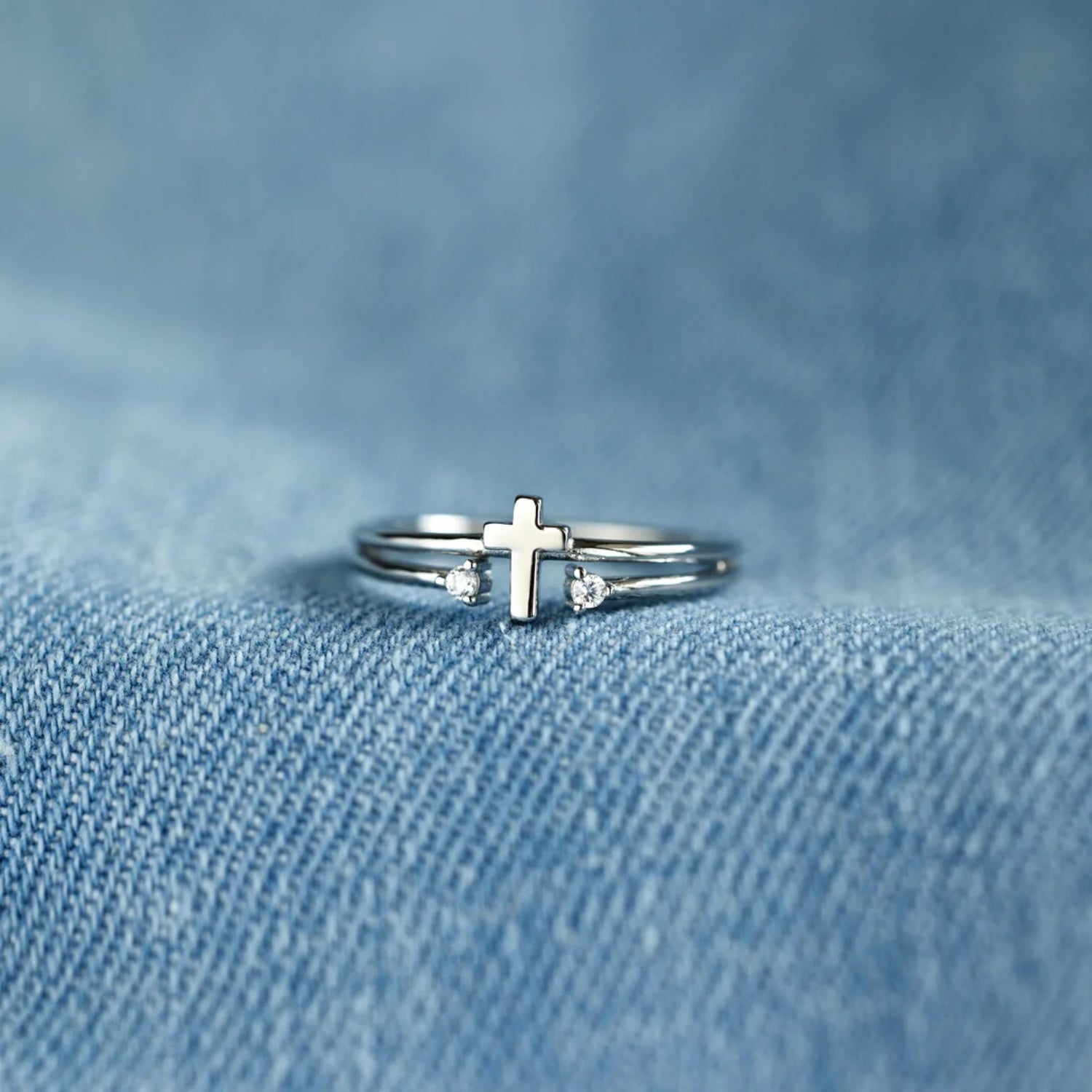 925 Sterling Silver Cross Ring Silver One Size