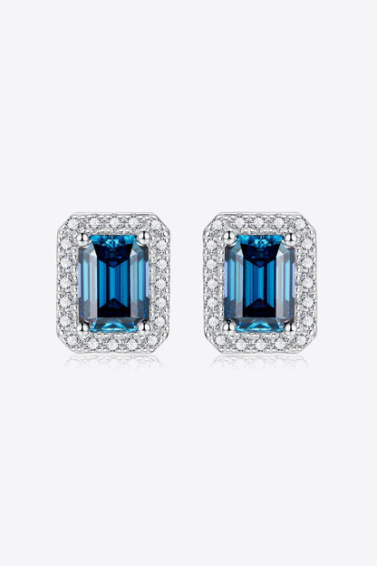 2 Carat Moissanite Stud Earrings in Indigo Indigo One Size
