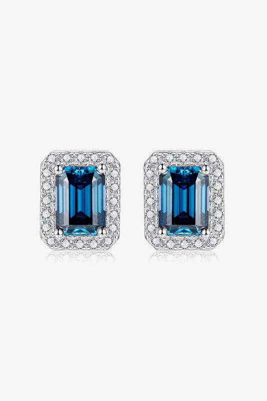 2 Carat Moissanite Stud Earrings in Indigo Indigo One Size