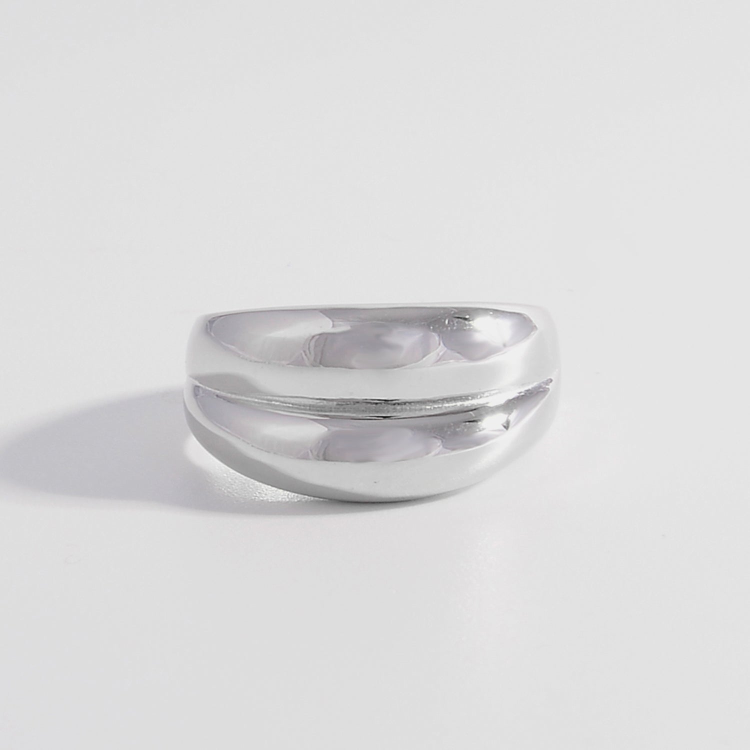 925 Sterling Silver Bulging Ring Silver