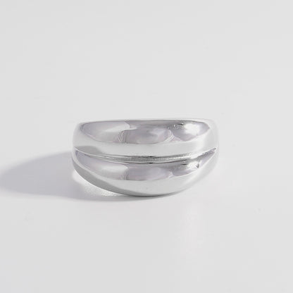 925 Sterling Silver Bulging Ring Silver
