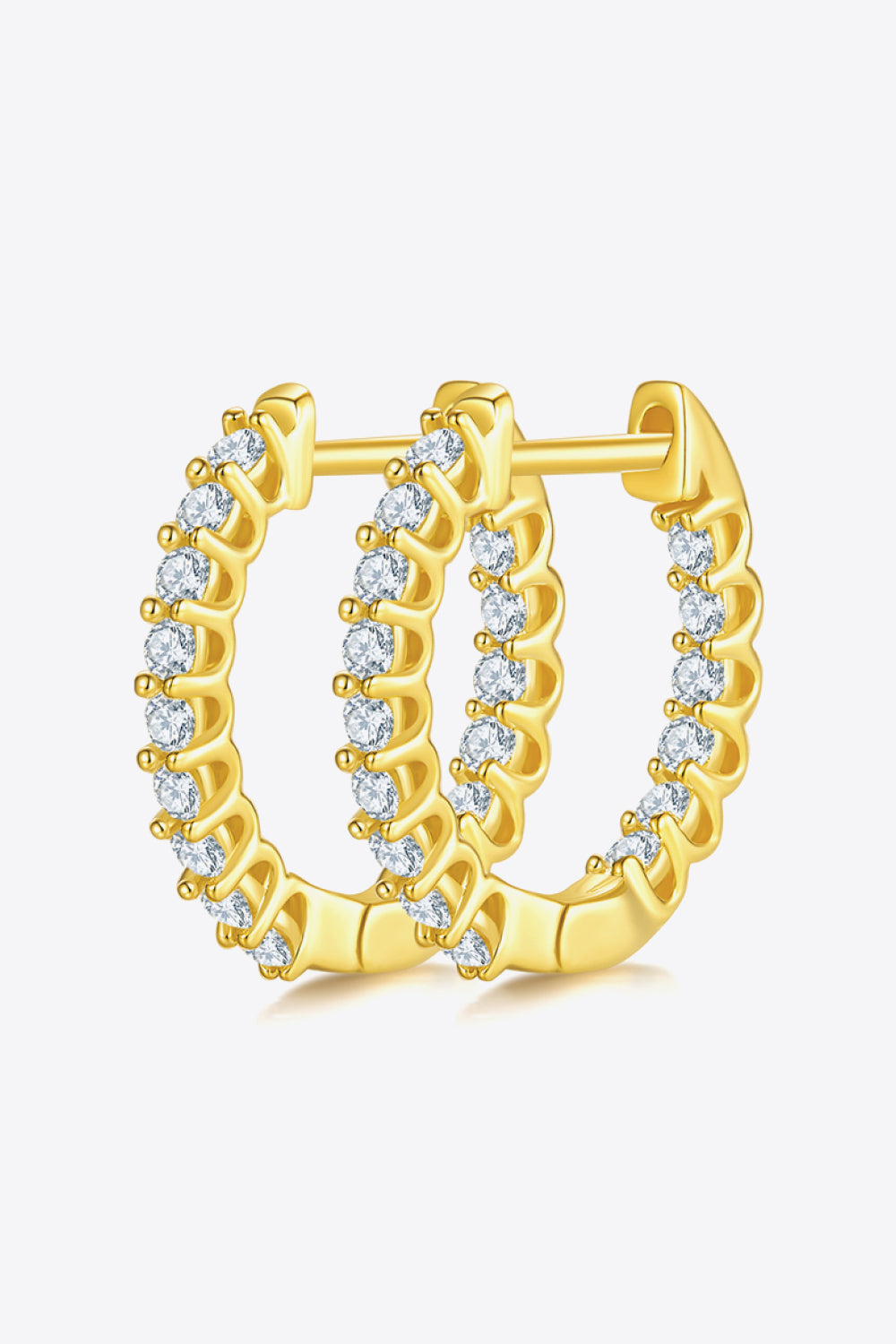 Moissanite 925 Sterling Silver Earrings Gold One Size