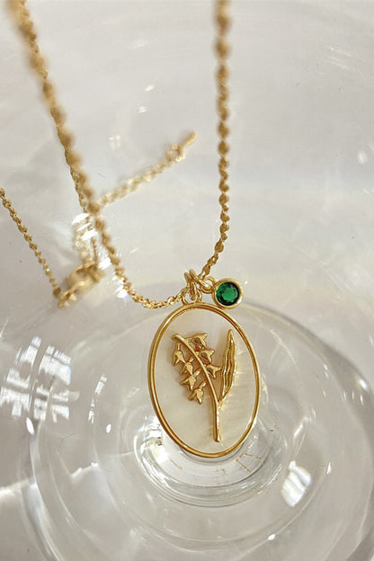 Flower Shell Pendant Copper Necklace May-Lily One Size