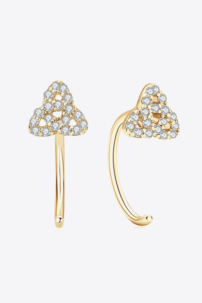Moissanite 925 Sterling Silver Earrings Gold One Size