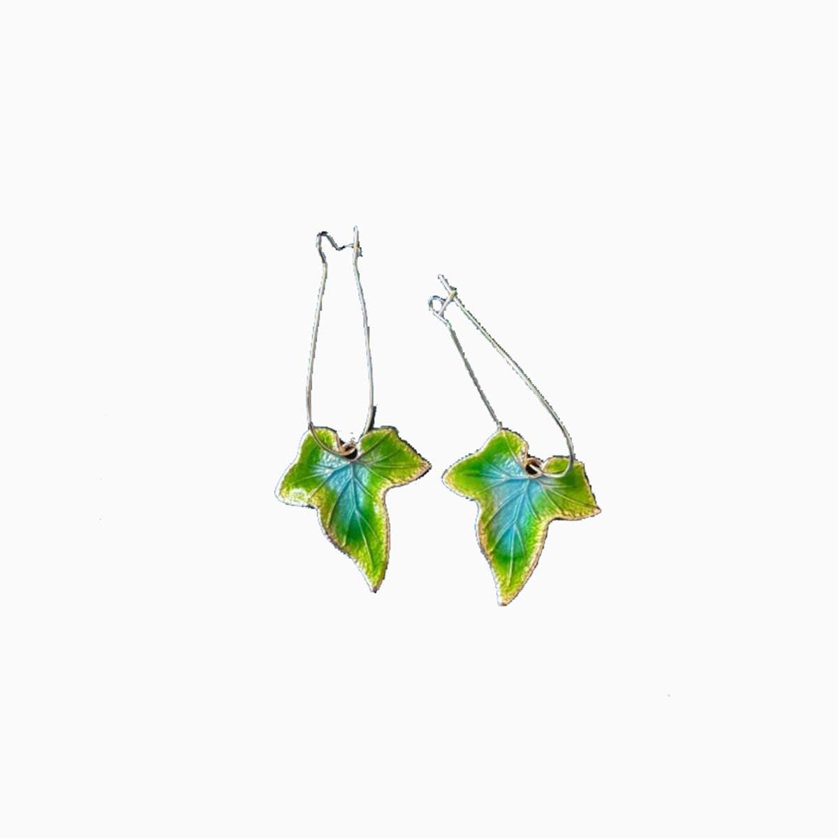 Alloy Leaf Drop Earrings Green One Size