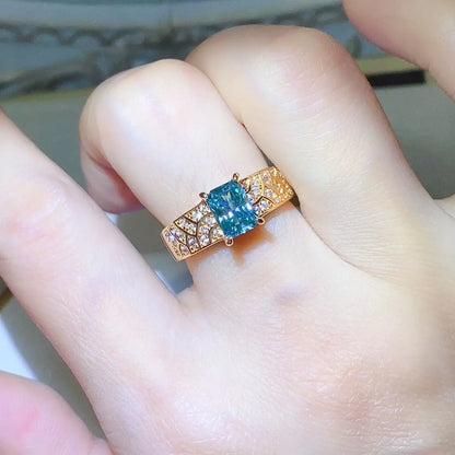 1 Carat Moissanite 925 Sterling Silver Ring Gold