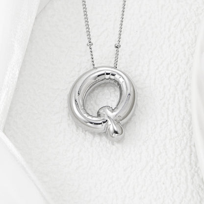 Copper Bubble Letter Pendant Necklace Style Q One Size