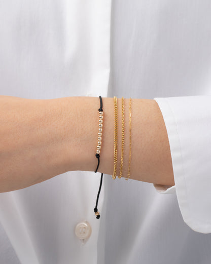 14K Gold Bead Row Fortune Bracelet