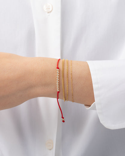 14K Gold Bead Row Fortune Bracelet