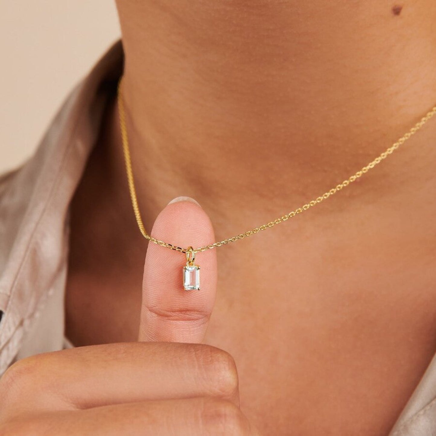 Titanium Steel Inlaid Zircon Pendant Necklace Style D One Size