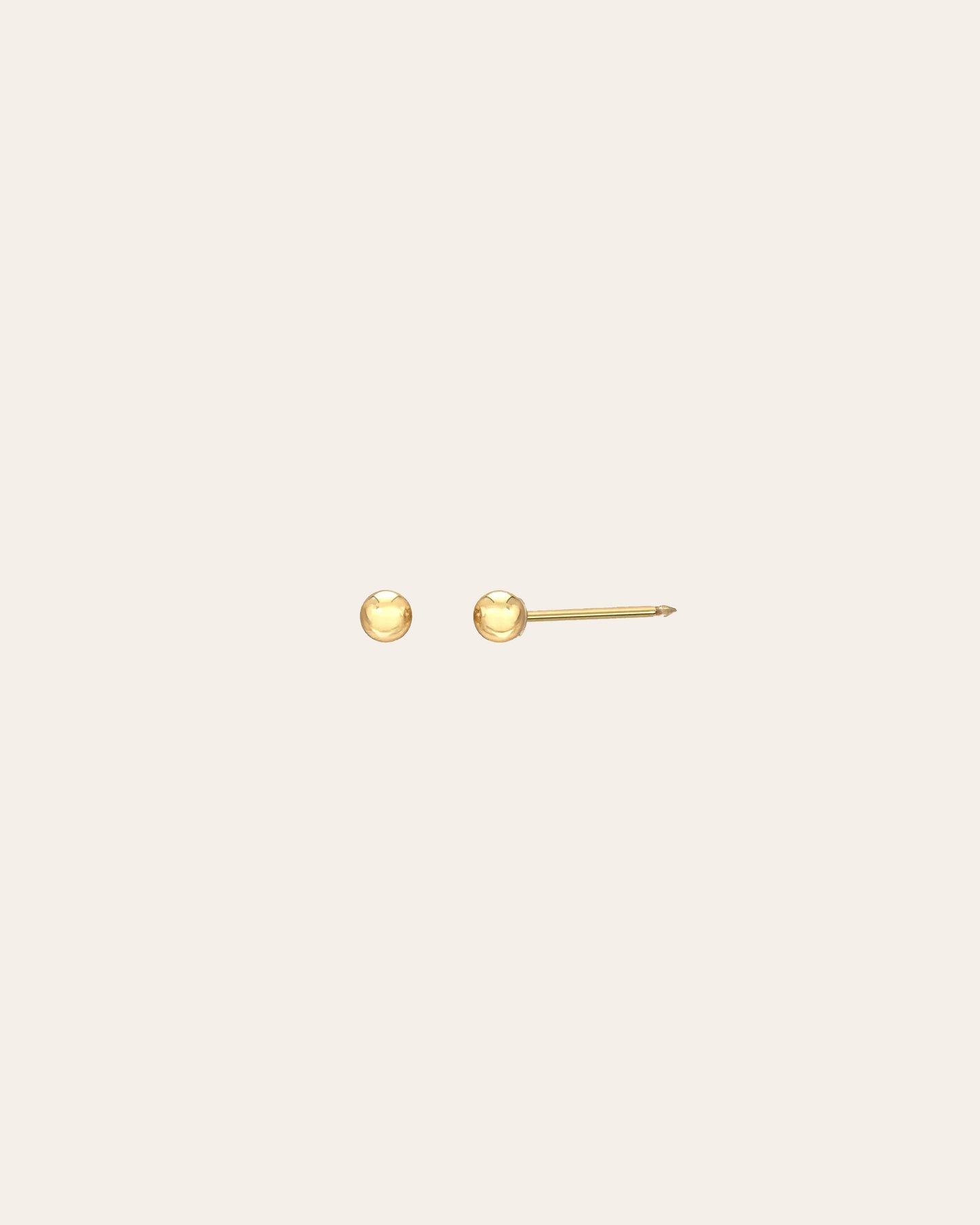 14k Gold Bead Stud Earrings