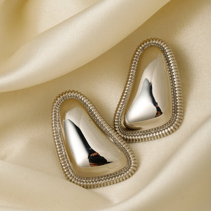 Stainless Steel Stud Earrings Silver One Size