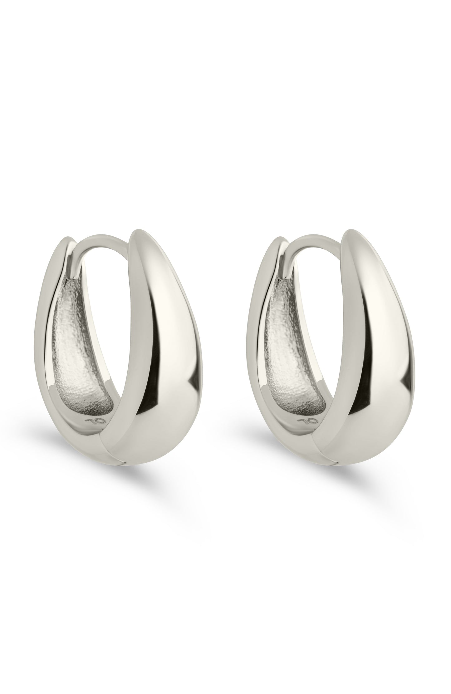 Lavina Polished Micro Hoop Earrings Silver